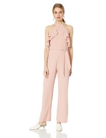 Avec Les Filles Ruffle Halter Jumpsuit at Amazon